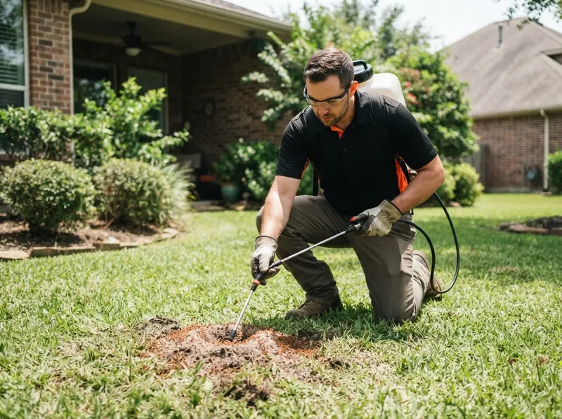 Fire Ant Mound Injection and Turf Treatment in Houston, TX